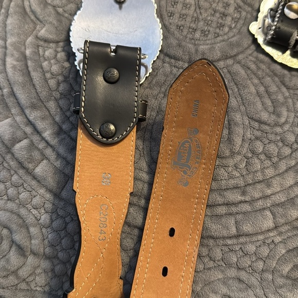 Justin Boots Leather Cross & Rhinestone Bling Belt Western Country Boho Bling main image 6